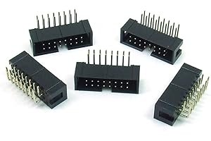 POPESQ® - 5 Piezas x IDC 2.54mm Conector Hembra PCB 16 Pines Angular/Right Angle / 90° Cable Plano Ribbon #A1951