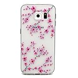 S6 Edge Hülle , Cozy Hut TPU Case Silikon Hülle für Samsung Galaxy S6 Edge Kratzfeste Plating TPU Handyhülle Schale Etui Protective Case Hülle Gummi Bumper Cover Schutz Schale Siliconcase Silikon Tasche Schutzhülle für Samsung Galaxy S6 Edge - Plum Blume