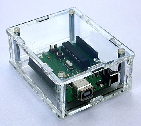 Gehäuse BOX für Arduino Entwicklungsboard Plexiglas Klar , super Design , Made in Germany