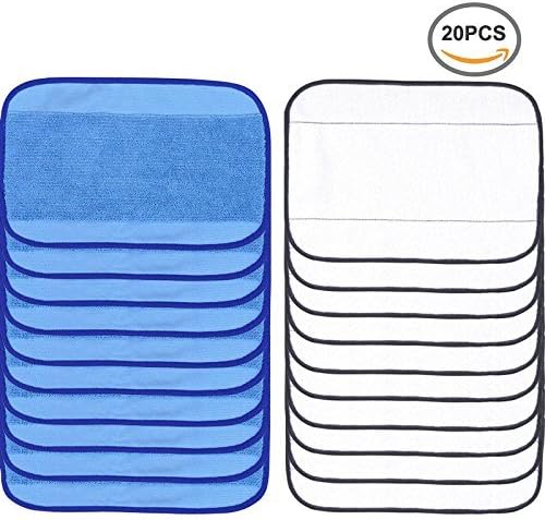 Followhe Art 20 Pack Microfibre Cleaning Mopping Cloths 10 Wet + Dry for iRobot Braava 380 380T 320 Mint 4200 4205 5200 5200 °C