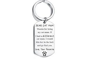 WAECEIP Cat Keyring Cat Gifts for Women Cat Birthday Mother Day Funny Keyring for Cat Lover Birthday Gifts for Mum Cat Mum Gifts Cat Mum Mummy Birthday Present Pet Gifts