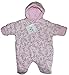 Baby Bonito Padded Pink Floral Snowsuit all in one (6-9 months, Pink Flowers)