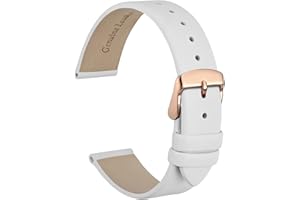 WOCCI Bracelets de Montre élégants, Bandes de Remplacement en Cuir Véritable, Boucle en Acier Inoxydable, 8mm 10mm 12mm 13mm 14mm 16mm 18mm 20mm 22mm