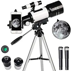 Deoxys Telescope, 70mm Aperture 300mm AZ Mount Astronomical Refracting Telescope for Kids Beginners - Travel Telescope, Phone Adapter