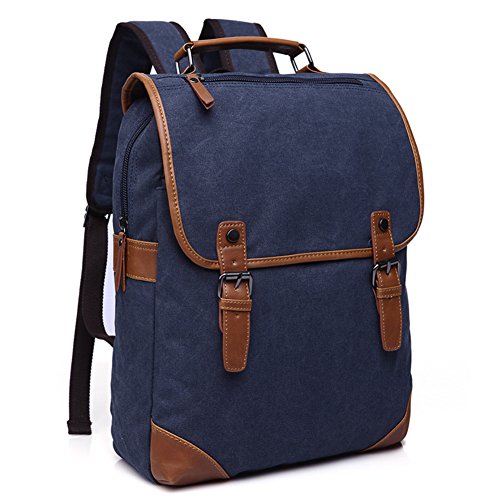 Preisvergleich Produktbild DRF Canvas Rucksack Vintage Unisex Laptoprucksack Schulrucksack Daypack #BG-113 (Blau)