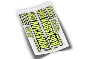 CUAC REVOLUTION Adesivi Forcella ROCKSHOX Recon 2019 BTT MTB Fork Stickers AUFKLEBER ADESIVI Bike Decals (Giallo Fluor)