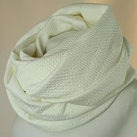 XXL Loop-Schal Winter off-white - woll-weiß voluminös dick & kuschelig HANDMADE