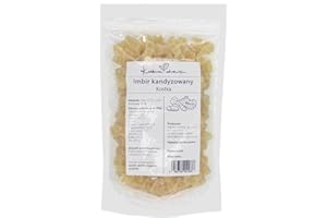 Gingembre confits en cubes de 500 g | Naturel & aromatique | Parfait pour le thé, la pâtisserie et les collations | avec sucre | Friandises végétaliennes | KUCHNIA ZDROWIA