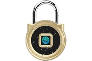 Candado con huella dactilar eLinkSmart Smart Locker Lock Cerradura sin llave con huella digital para armario de gimnasio, armario de escuela (Dorado)