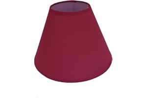 LIGHTS LINEN 9" Coolie Ceiling Table Lamp Shade Black Cream Lt Blue Lt Green Navy Peach Red - Main Colour: Wine