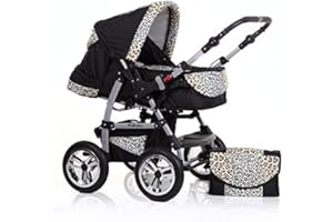 dein_babyladen Kombi-Kinderwagen Flash 2 in 1 inkl. Sportsitz und umfangreichem Zubehör in Schwarz