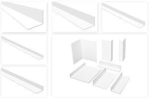 HEXIM Angle profiles uneven white - Angoli in plastica PVC, scelta di dimensioni e spessore - (HJ 331, 20x25 mm) Strisce di copertura della finestra