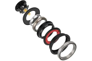 Regun Casque Direction de Vélo, Aluminium 44/55 mm VTT Casque Top Cap Roulements pour fourches à Tube Conique de 1-1/8 po ou 1-1/2 po et Le Tube Droit de Tube Conique Standard de Fourche