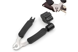 LEEQ 3-in-1 Saitenkurbel - Gitarren Saitenspindel, Gitarre Saiten Schneider, Gitarren String Winder, Gitarre Saiten Pin Abzieher für Gitarre Elektrisch Ukulele Mandoline(Schwarz)