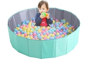 Foreverup Ball Pit, Foldable Baby Ball Pit, Portable Waterproof Round Ocean Balls Pool, Safe Soft Playpen Foam Kids Play Balls Pits for Baby Toddler Boys Girls Dogs Pets Indoor Outdoor, 80 x 25cm