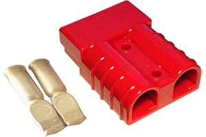 eXODA Kit de connecteur Chariot élévateur pour câble de batterie Prise de charge 50A 4-6 mm² Connecteur de câble rouge