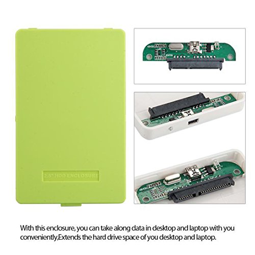 Tragbare externe Festplatte Fall für Fall Gehäuse USB 2.0 SATA 2.5 Zoll HDD Unterstützung Grün 2TB - 5