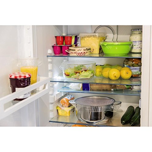 Xavax wiederverwendbare Silikon Frischhaltefolie (extrem dehnbare Silikondeckel, drei verschiedenen Größen für Schüssel, Töpfe oder Gläser, wasser- und luftdicht, 3er-Set) transparent - 15