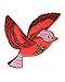 Produktbild alles-meine.de GmbH Bügelbild - Paradies Vogel rot - 6,5 cm * 6,5 cm - Aufnäher Applikation - gestickter Flicken mit fest afgenähten Pailletten - Vögel Kolibris