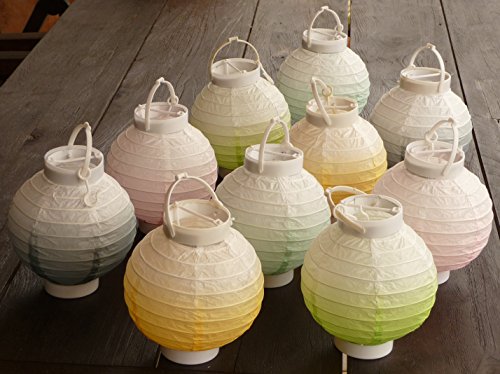 10-STÜCK LED Party Lampion ø 15cm in 5-PASTELL-FARBEN „Wunderschön“ - 2