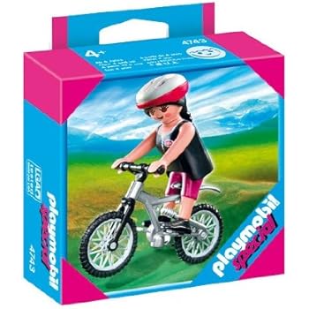 Playmobil Country 71306 Pas Cher, Cycliste Avec Vélo Et Remorque Avant