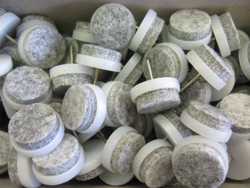 Heiko Bulk box of 100 felt & nylon nails - 20mm diameter - chair leg feet glides anti scratch wood floor potection