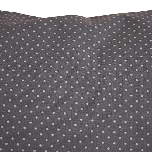 Kissenbezug 40×40 cm, Punkte 2 mm, Weiß auf Grau, Baumwolle, Reißverschluss, Tupfen, gepunktet, Kopfkissen, Dekokissen, Kopfkissenbezug, Kissenhülle, Kissen, Sofakissen, Couchkissen, Sitzkissen - 2