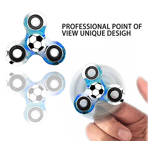 KOTiger Fußball Form Fidget Hand Spinner Rad Spielzeug für Kinder Adult Stress Reduzieren Angst Aufmerksamkeit (blau) - 2