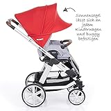 ABC Design Sonnensegel / Sonnendach, Sonnenverdeck, Sonnenschutz mit UV-Schutz 50+ für Kinderwagen und Buggys / Cranberry / praktische Sonnenschirm Alternative - 3