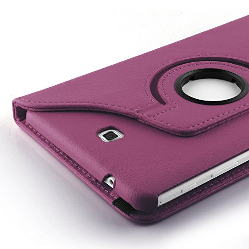 JAMMYLIZARD | Hülle für [ Samsung Galaxy Tab 4 8.0 ] 360 Grad rotierende Ledertasche mit automatischer Schaltfunktion, LILA - 4