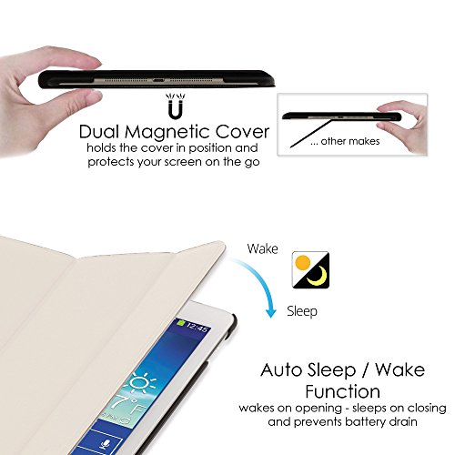 Forefront Cases® Samsung Galaxy Tab E Lite 7.0 SM-T113 Leder Hülle Schutzhülle Tasche Smart Case Cover Stand – Rundum-Geräteschutz und intelligente Auto Schlaf / Wach Funktion inkl. Eingabestift und Displayschutz - 5