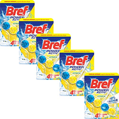 Bref WC Power Activ Citron 50 g - Blocs Nettoyants WC - Lot de 5