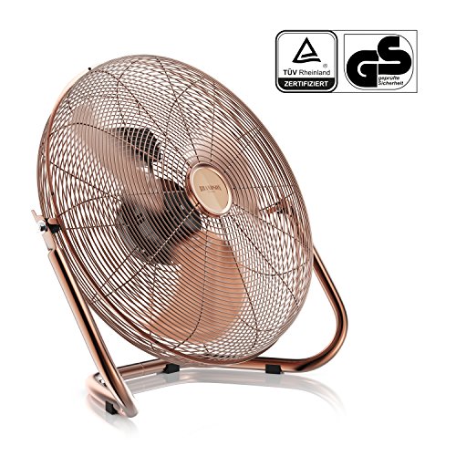 Brandson – Retro Windmaschine / Ventilator | Standventilator 35cm | hoher Luftdurchsatz | Tischventilator / Bodenventilator | im edlen Kupfer-Design - 2