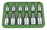 llave allen 16 mm 12 piezas JBM 51260 Piezas de punta hexagonal, verde, 1/2\", Set de 12