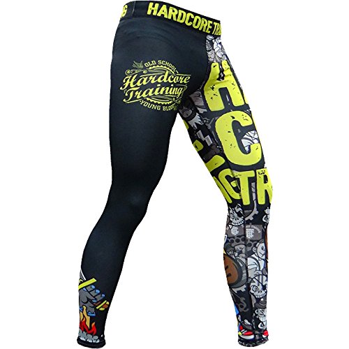 Pantalones de compresión Hardcore Training Doodles-l MMA BJJ Fitness Grappling Mallas compresivas