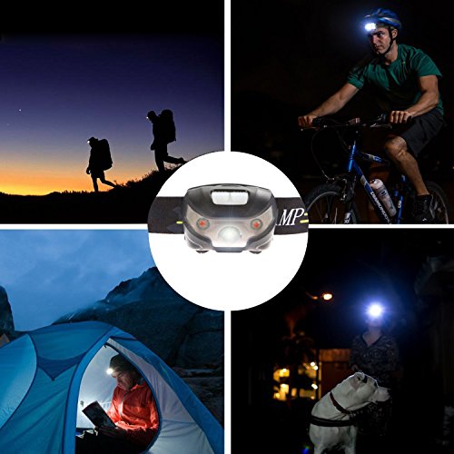 Gr8Life Stirnlampe, Stirnlampe joggen, USB wiederaufladbar Kopflampe, wasseridcht, 5 Lichtmodi inklusive Rotlicht, Ideal für Camping, Laufen,Joggen, Jagd und Lesen. - 6