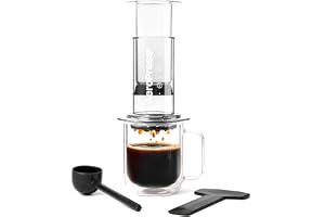 AeroPress Clear Coffee Press - Allt-i-ett French Press, Pour-Over & Espresso Style Manuell Bryggare, 2 Min Bryggning för Mind