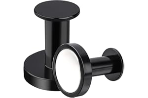 OCEUMAOA Magnetic Hooks Heavy Duty Strong Neodymium Magnet with Hooks for Hanging Coats and Bags Kitchen Fridge Classroom Office Camping Black 36mm 2Pack