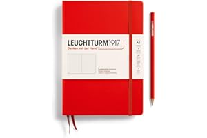 LEUCHTTURM1917 (313627) Notebook Medium (A5), Hardcover, 251 numbered pages, dotted, red