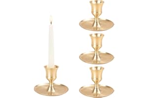 FYting 4 Piezas Candelabros para Velas,Porta Velas,Portavelas Navidad,Candelador de Copa de Vino de Falda, para Velas de Palo Dorado 1-2 cm, Navidad, Fiesta, Dormitorio, Mesa de Comedor (Dorado)
