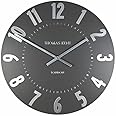Thomas Kent Wall Clock, 12 Inch Morden Decorative clock, Graphite Silver Design Clock, Easy Read Big Numbers, For Living Room, Office, Kitchen, Schools