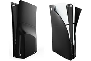HESUPY Protective Case Silicone Skin Cover for PS5 Slim Disc Edition, Anti-Slip & Scratch Dust Proof Sleeve for PS 5 Slim Faceplates Cover Accessories (Black)