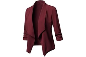 ZYPAINIY Mujer Solapa Elegante Manga Larga Blazer Casual Cárdigan Casual Slim Fit Abrigo Chaqueta De Negocios Primavera Otoño Chaqueta Tipo Cárdigan de Manga Larga de Color Liso para Mujer