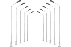 Yetaha 20pcs Model Railway Train Lamp Post 100mm, Street Lights Model HO OO Scale LEDs Gauge, Model Outdoor Lamp Landscape Lamp Handicraft Decoration DIY Handmade Lamp