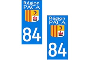 X'TREM Stickers plaque immatriculation département 84 region PACA autocollant departement Bleu