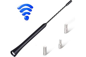 AKOZON Antena radia samochodowego, SI-A0984 9-calowa uniwersalna antena wymienna odporna na hałas antena nadawcza ze śrubami