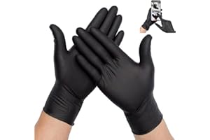 K-MART 100pack Professional Nitrile Powder Free Multi-Purpose Gloves, Disposable, Extra Strong - Black (100, Small)
