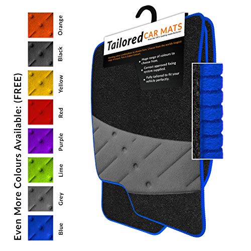 To fit Civic 3 Door / 5 Door (2006-2012) Charcoal Tailored Car Mats + Blue Trim + Grey HP (1238)