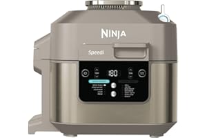 ‎NINJA Ninja Speedi 10 w 1, frytkownica beztłuszczowa i multicooker, 5,7 l, parowar, grill, ciasta, pieczenie, smażenie, wolnowar, posiłki dla 4 osób w 15 minut, zzłoty odcień kamienia, ON500EUSTGD