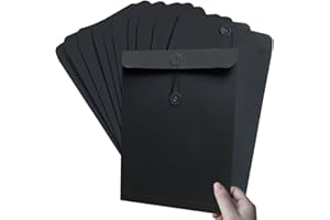 INELIHOO 10Pcs Pochettes de Fichier A4 en Papier Kraft Chemise de Dossier Épais avec Boucle Pochette Document en Papier Sac Enveloppe de Fichiers Rangement Contrat Presentation Rapports pour Bureau Scolaire